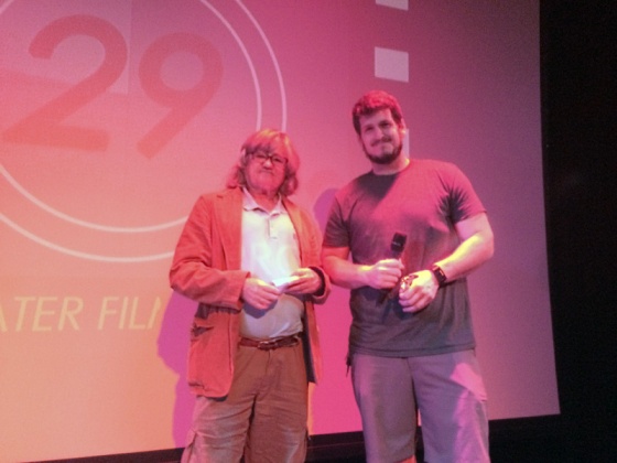 Chuck Stone (right) of CSM accepts the Michelle Ann Farrell Award for Innovation from long-time sponsor Craig Herron of Herron Designs. Chuck also took home third place for the 29 Days Later Film Project. 